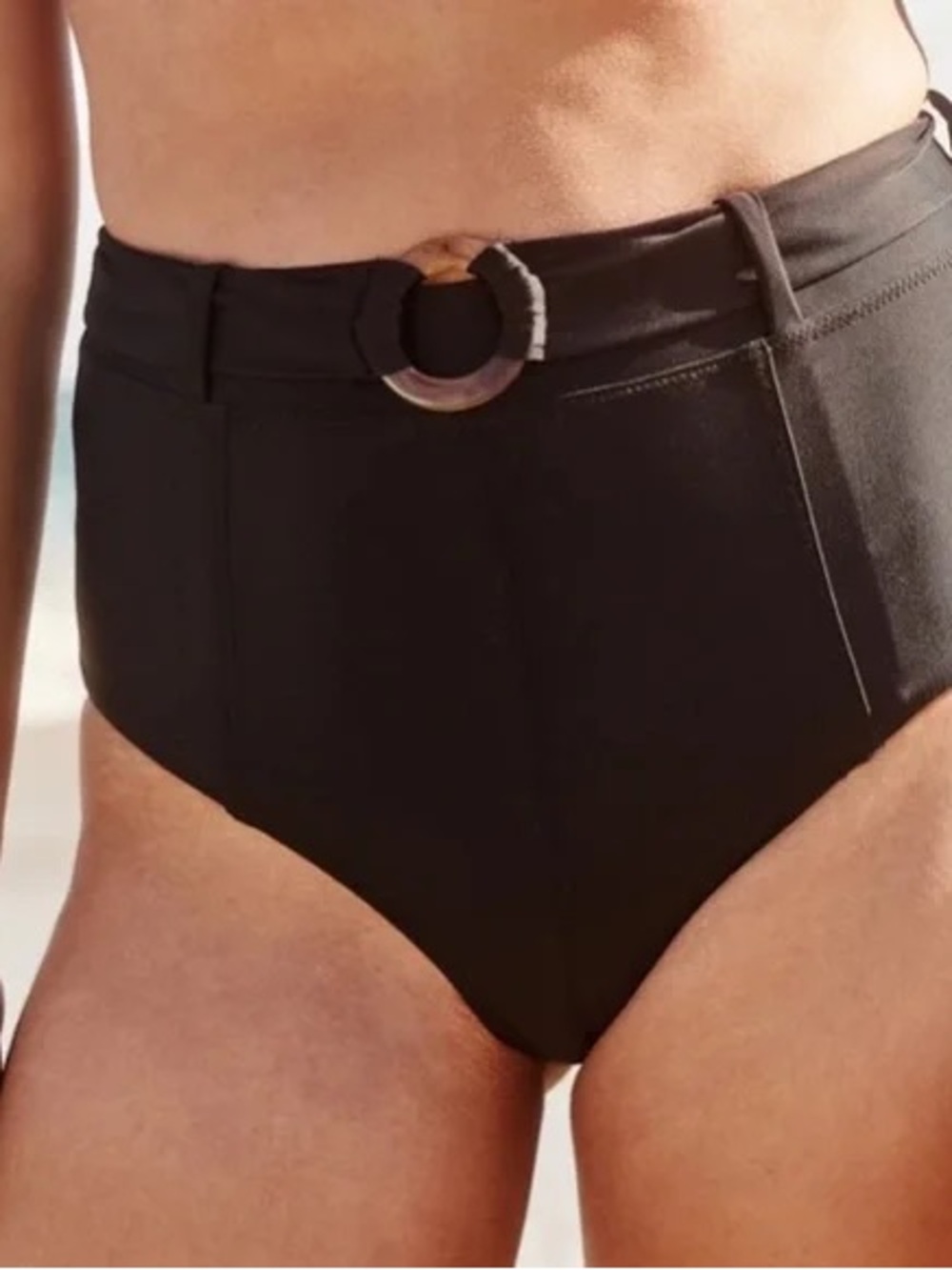 Reformation Black Litchi Bikini Bottom